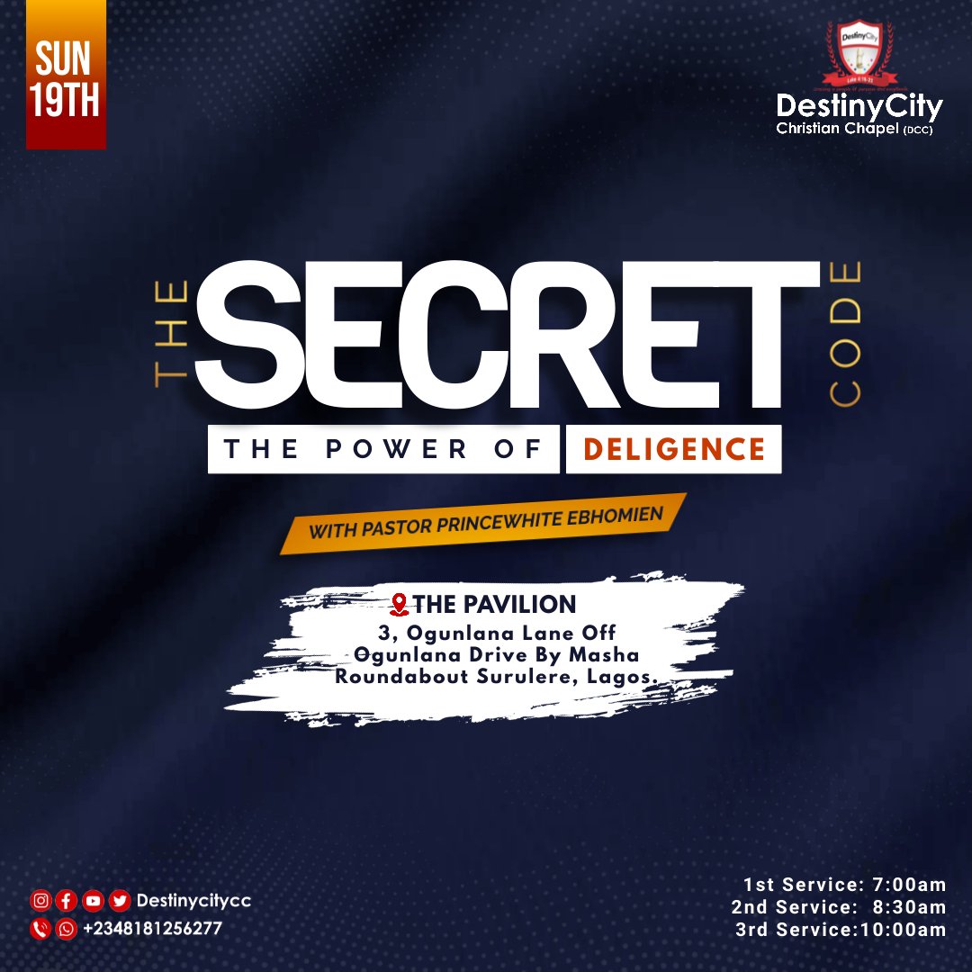 destinyCityCC's tweet photo. It is a known fact that whatsoever people cannot comprehend they mystify. That is why there are mysteries that remain mysterious, until one receives light. Every area of less resistance is shrewd in mysteries. Be apart of our scheduled services every Sunday!! #princewhiteebhomien https://t.co/zLo6YLQRwi