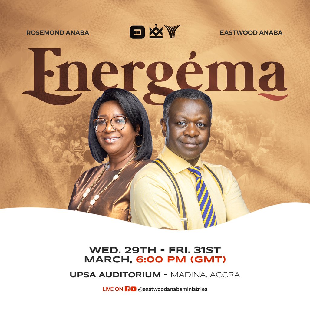 eastwoodanaba's tweet photo. Energema! It stands for the working of the Spirit. 
At Energema, we bring empowerment, enlightenment and enlargement to the body of Christ to move in the power of the Spirit of God for the execution of God’s mandate. Kindly share with your friends and family. Blessings and more. https://t.co/mUA0CUflT0