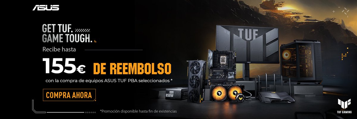 Nos unimos a <a href="/ASUS_ib/">ASUS España</a> para que el fabricante te reembolse hasta 155€ por la compra de uno de nuestros modelos Epical-Q basados en productos ASUS TUF GAMING. No te lo pierdas! Más detalles en  
👇👇
epical-q.com/asus-zone/