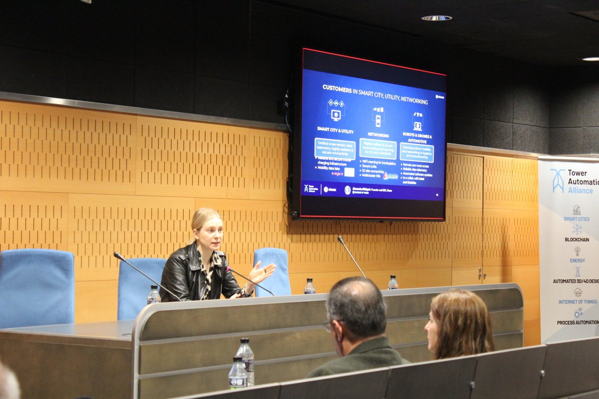 Lucky to have <a href="/alexandrastaex/">Dr. Alexandra Mikityuk</a> , CEO and Founder of <a href="/Staex_io/">Staex</a>  and member of the Tower Automation Alliance at the Seville AUTOMATE Winter Camp. They provide a secure and reliable identity protocol solution that connects machines to web3 infrastructure with #blockchain technology🚀
