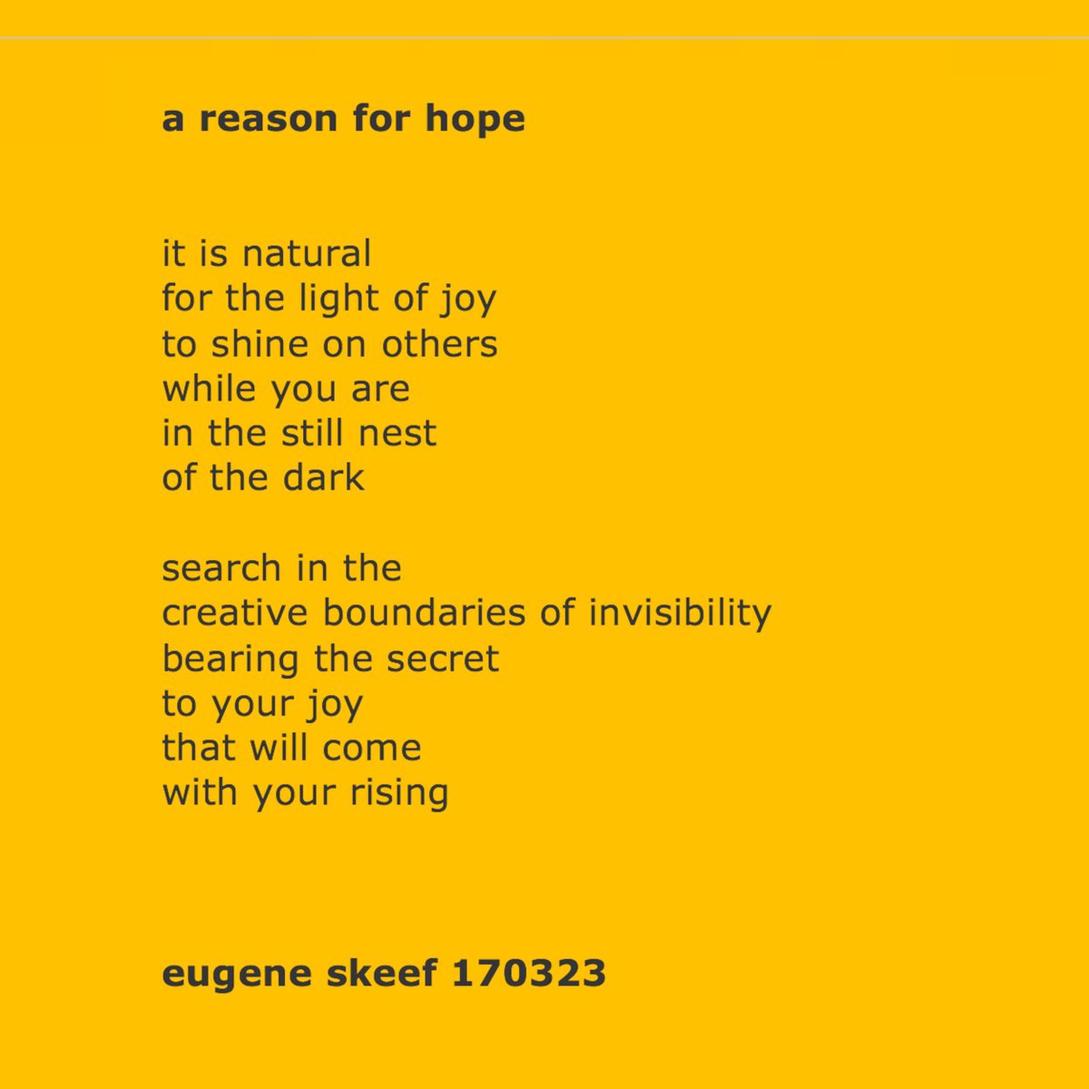 eugeneskeef's tweet photo. a reason for hope https://t.co/JNFb9PSIS8