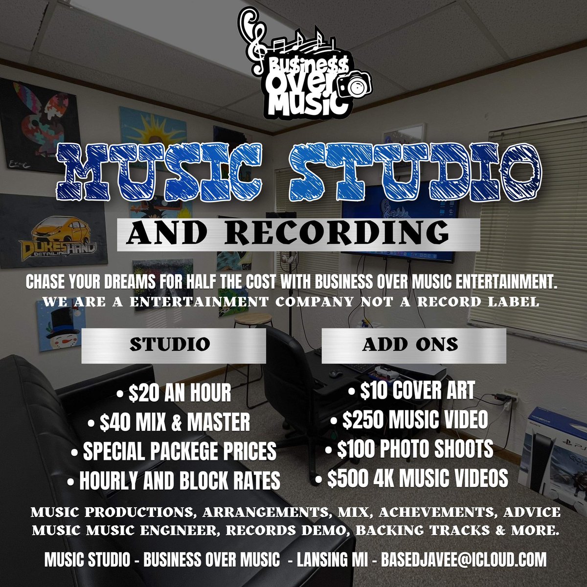 businessoverm's tweet photo. Book with us today! 📲
#Michigan #undergroundhiphop #Detroit #Lansing #GrandRapids #Flint #Sony #recordingstudio #workstation #videography #photograghy #artist https://t.co/628lm5NsDb