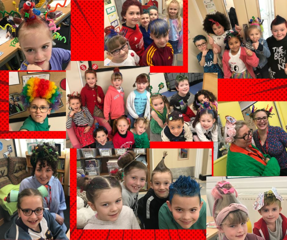 Wow! Look at some of the fantastic crazy hair creations we had today in school to raise awareness of Red Nose Day - thank you for all of your donations to Comic Relief.
#crazyhairday #comicrelief #RedNoseDay2023 #letyourlightshine