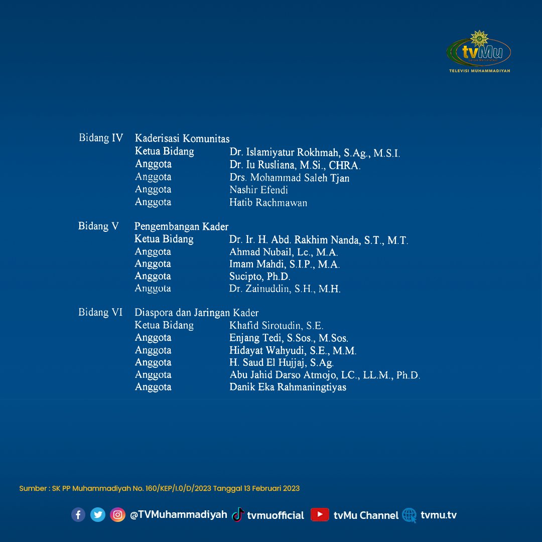 Anggota Pimpinan Majelis Pembinaan Kader dan Sumberdaya insani PP Muhammadiyah 2022-2027

#Muhammadiyah 
#Majelis 
#tvMuhammadiyah 
#Aisyiyah 
#tvmuhammadiyah