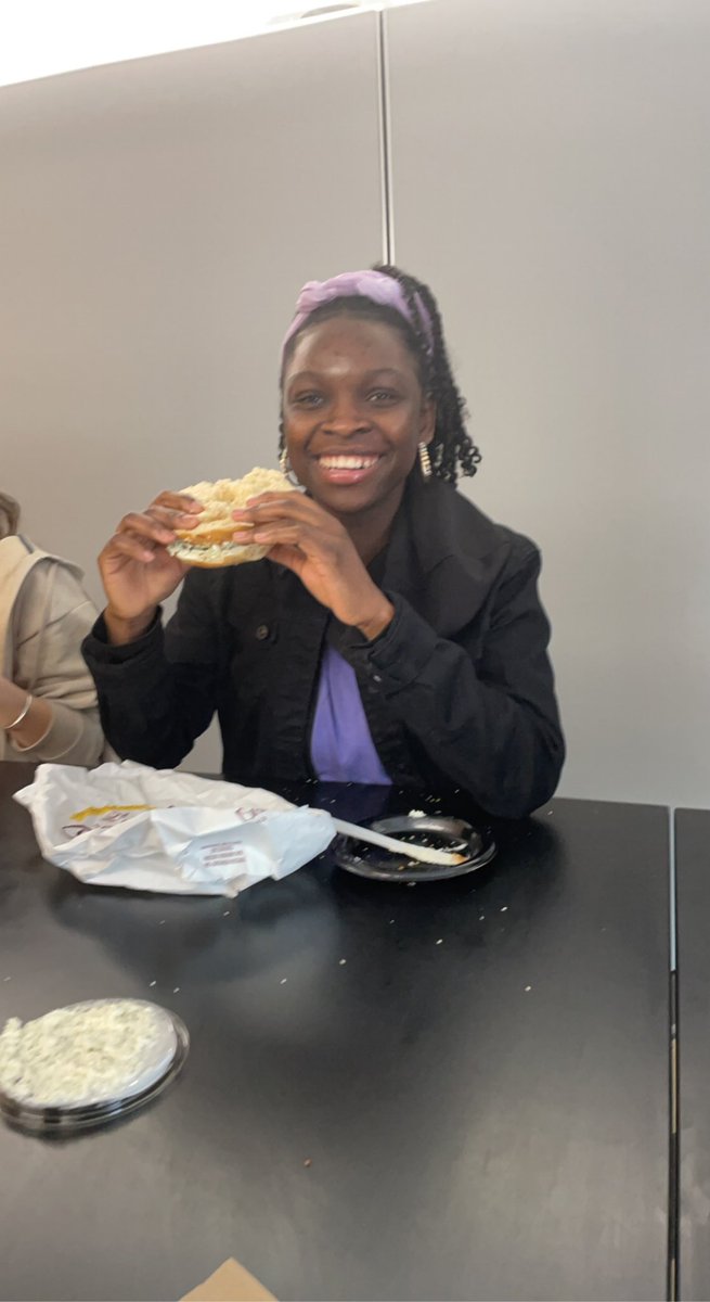 KA_CrimsonTimes's tweet photo. Senior Luca Jean Noel enjoys an everything bagel at the medical assisting breakfast party! @crimson_times https://t.co/UvdA1svZU1