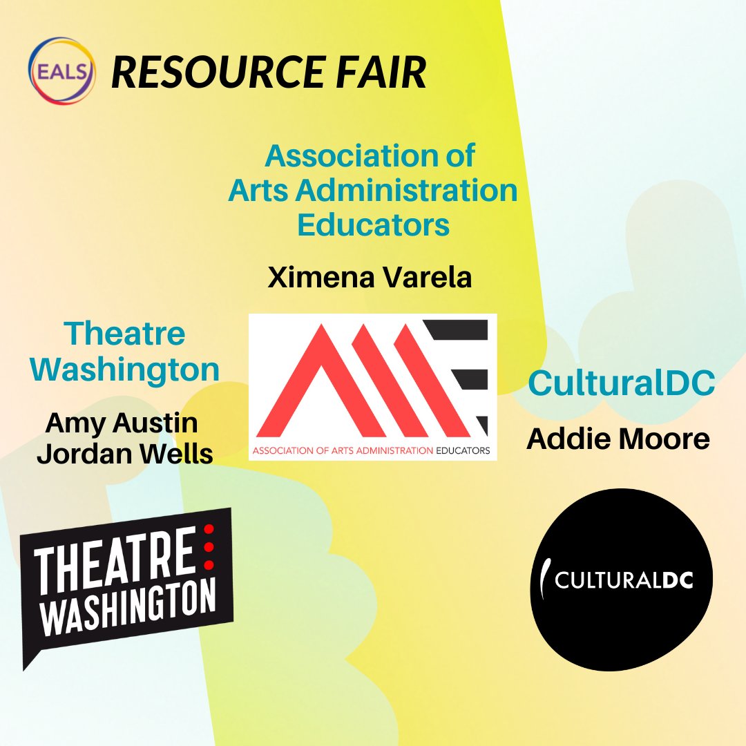 Stop by the Emerging Arts Leaders resource fair! The event will host tables from various membership organizations, arts advocacy groups, and other resources. 

Meet these fellow arts leaders by purchasing your ticket through the link in our bio 🔗

#ARTSENGAGE