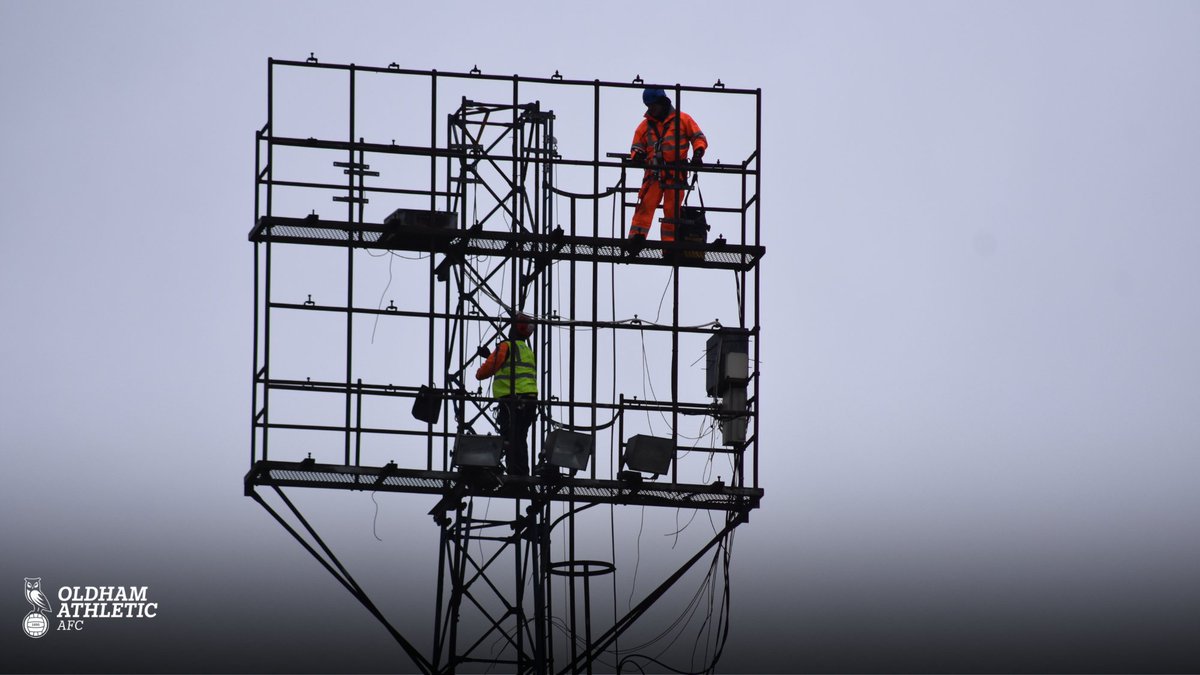 💡 Work has started this week on the upgrading of the floodlights at the ground. #oafc