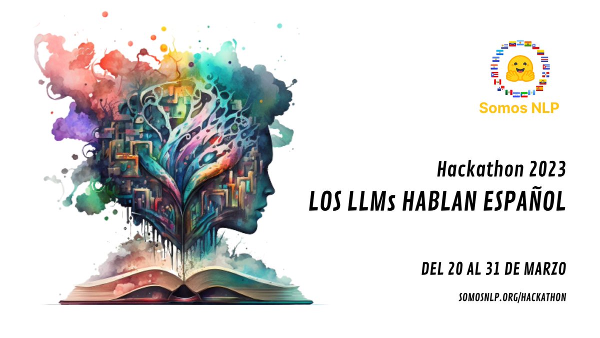 Vuelve el #HackathonSomosNLP 😍👏👏
El mayor #hackathon🏁 open-source de #PLN en español da comienzo el próximo lunes 20 de marzo y ahí estaremos apoyando💪🦾y con nuestro cofundador <a href="/pauvanbr/">Paul</a> entre el jurado!🏆
Toda la info aquí ⬇️ ¡regístrate! <a href="/SomosNLP_/">SomosNLP</a>
…ckathon_somos_nlp_2023.eventbrite.com