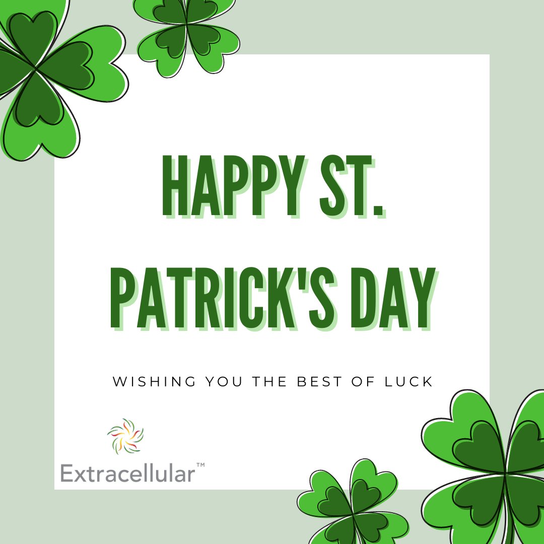 ExtracellularRM's tweet photo. Happy Friday, everyone! 🥳 
The weekend is finally here, and it's time to take a break from the hustle and bustle of our daily lives. Let's make the most of this day and enjoy every moment of it! 
Happy St Patricks Day! https://t.co/QJfqYO6T7i
