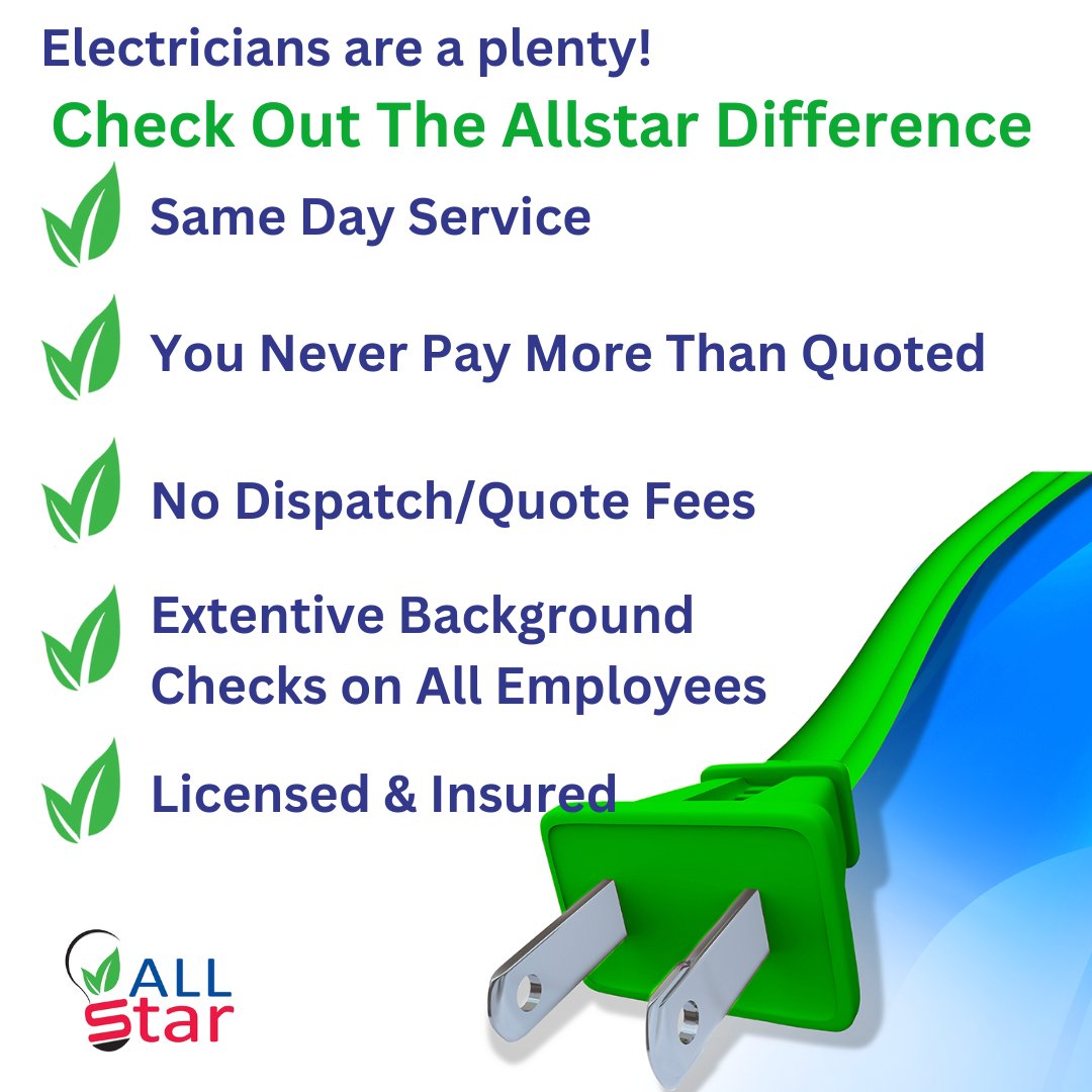 When you want the best, call an Allstar expert.

#industrialelectrician #electrical #electricalhacks #surroundingareas #localelectrician #electricalwiring #electricalrewiring #electricalwiringwork #electricalsafety #certifiedelectrician