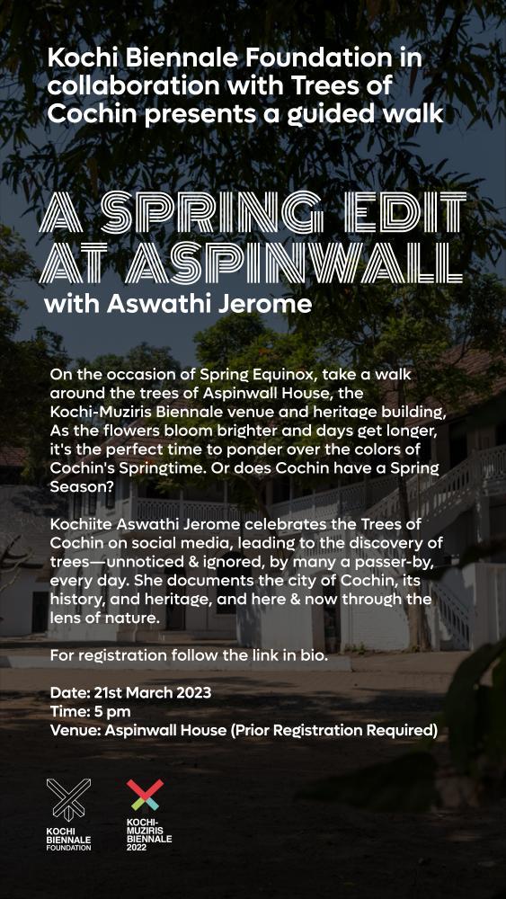 treesofcochin's tweet photo. Cochin, come walk with Trees of Cochin at AspinWall House 

https://t.co/Lxe2yxouuD

#kochi #fortcochin #spring #kochibiennale #treesofcochin https://t.co/9GmaCFEV05