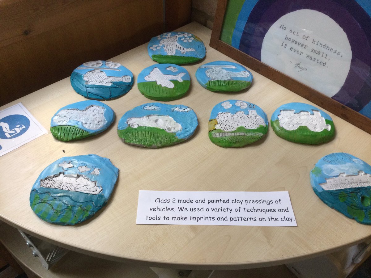 class2foxton's tweet photo. Have a look at our clay pressings next time you come into school. https://t.co/bKe83rqle1