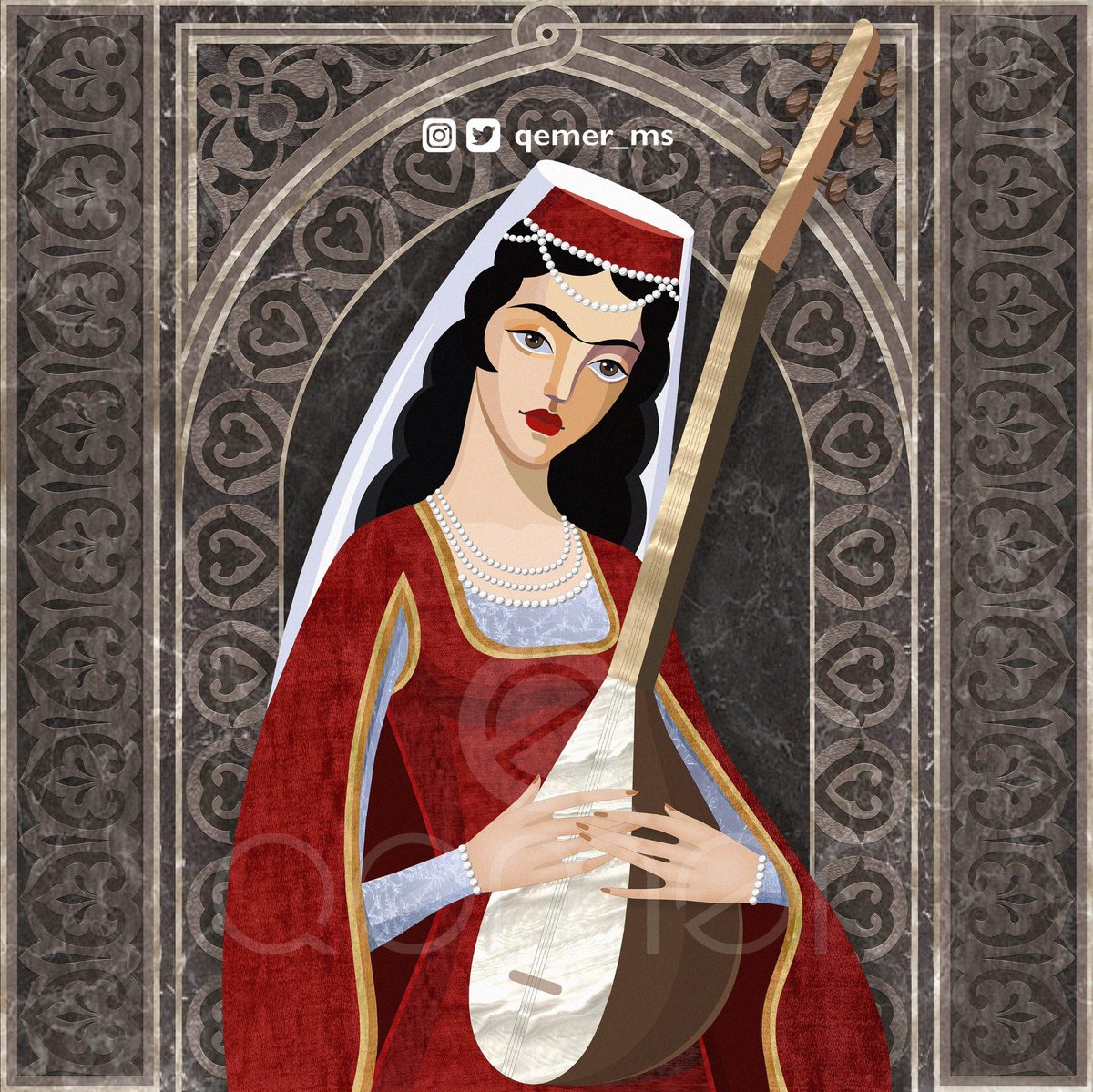 qemer_ms's tweet photo. #Shusha #Шуша #Карабах #Азербайджан #Karabakh #Azerbaijan #art #illustration #миниатюра #Восток #Азия #oriental #peace #Silkroad #carpet #rug #Baku https://t.co/nLWLsPqKqa