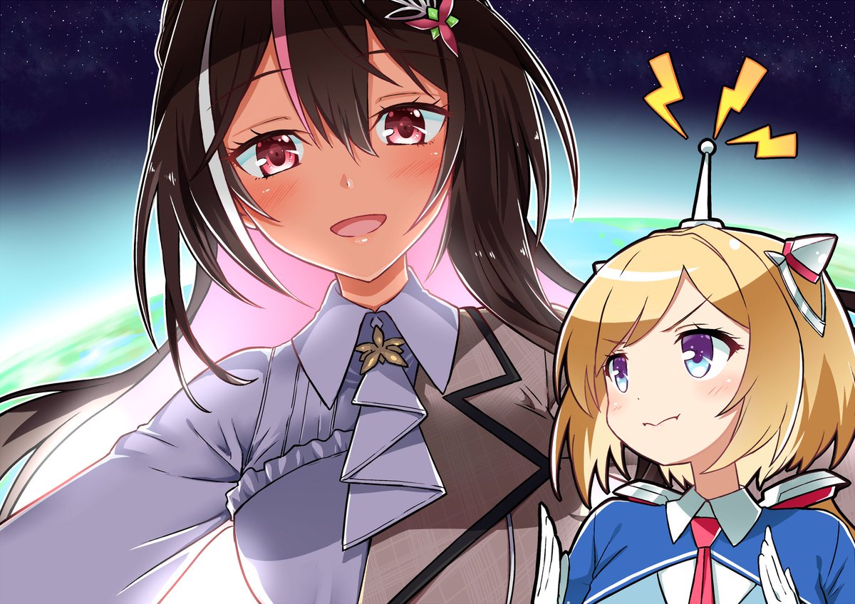 「#AZKiART #アロ絵 #WAZ AZKiちゃんにラスボス感が足りなかったの」|左のイラスト