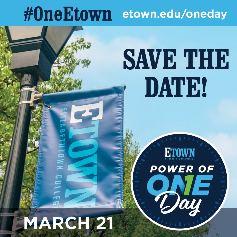 mark_clapper's tweet image. It’s like no other day of the year and it’s just around the corner! Etown’s Power of One Day begins on Tuesday, March 21 at midnight. etown.edu/oneday

#OneEtown #BlueJaysAlways #EtownCollegeAlumni #EtownCollege