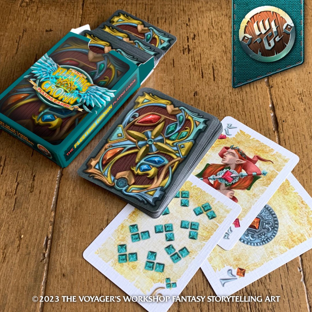 wfgWorkshop's tweet photo. Been playing around with tuck box designs and settled for this one. 
#fantasyart #playingcards #deck #fantasytheme #cards #tabletop #gaming #ttrpg #noai https://t.co/W8O43cAVH1