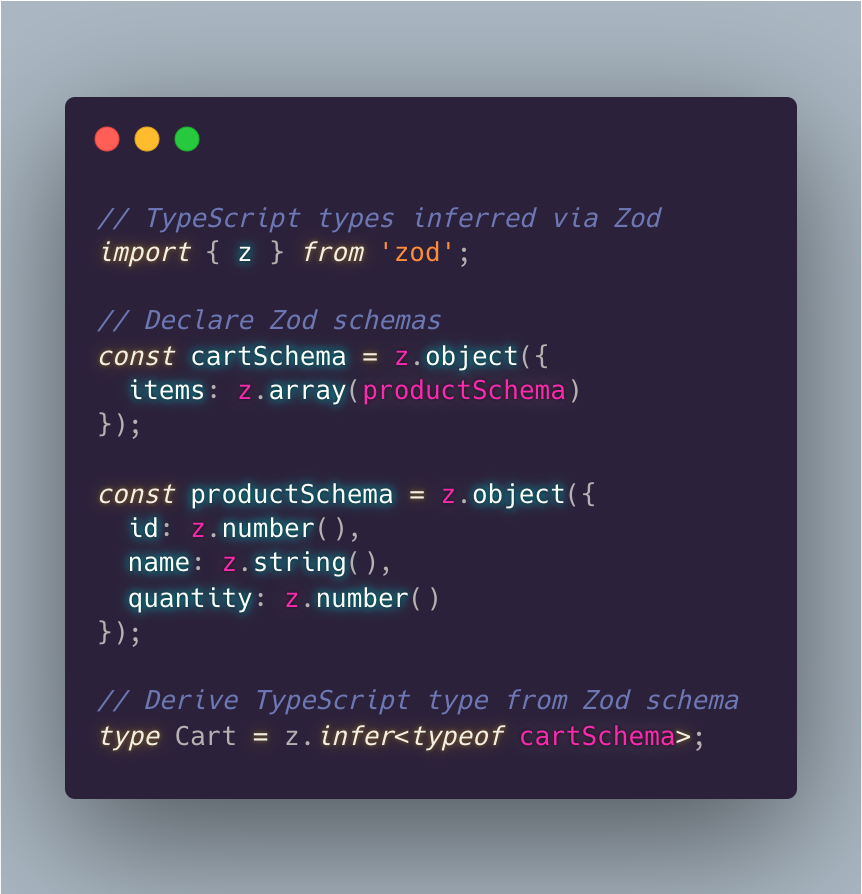 housecor's tweet photo. Problem: localStorage isn’t strongly typed. You read and write to it via a string key, and the value returned is always a string. 👎

Solution:
1 Infer types via Zod
2 Wrap localStorage with functions
3 Parse values via Zod

Now the data returned is validated *at runtime*. 🔥 https://t.co/n3T6ZAyms7