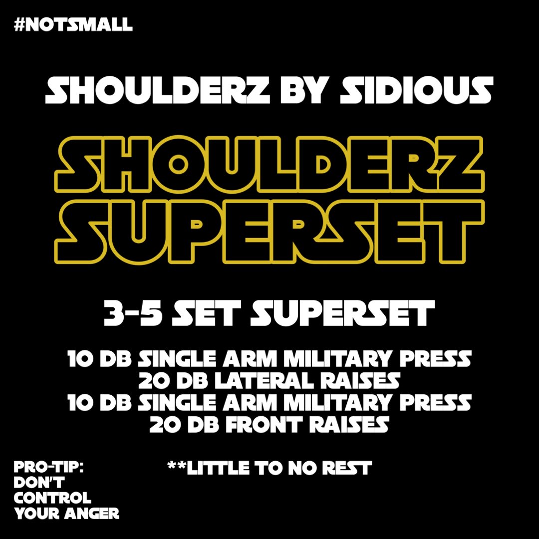 smallarmzdanny's tweet photo. Darth Sidious gives us a taste of the dark side with one of his nasty shoulder pumps.

Quit being soft, stop wearing gloves, and venture over to the dark side to claim what’s rightfully yours 💪🏻

#notsmall #rebelpumpz #ArmzArmy#anakinissmall #sidiousshoulders #waronsleeves https://t.co/VH2nQxsSka