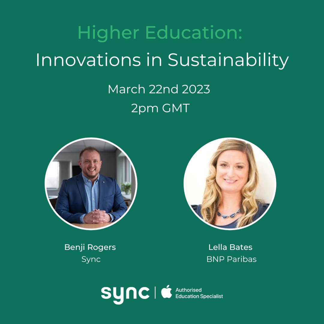 SyncStoreUK's tweet photo. What does sustainability mean to your university?

Join us on March 22nd for a fantastic webinar exploring the three principles that best prepare University leaders to develop a sustainable procurement strategy.

https://t.co/12KGBv6guJ

#Apple #HigherEducation https://t.co/RvB7Qwrnbp