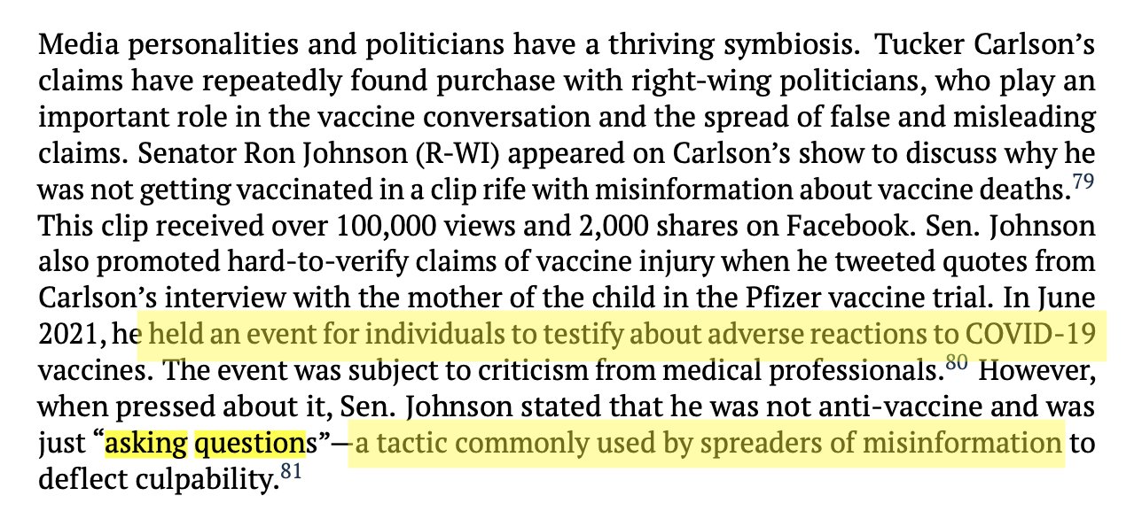 21.VP warned against people “just asking questions,” implying it was a tactic “commonly used by spre