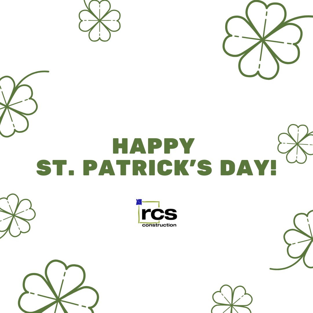 Happy St. Patrick's Day from your friends at rcs construction! We are wishing everyone an extra lucky day 😄☘

#stpaddysday