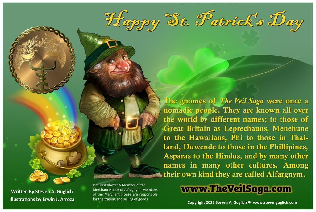 Happy St. Patrick's Day! #stpatricksday #irish #stpattysday #green #ireland #luckoftheirish #stpaddysday #shamrock #happystpatricksday #leprechaun #stpatricks #stpatrick #clover #paddysday #potofgold #stpattys #Fantasy #YAFantasy #AmWriting #WritingCommunity #TheVeilSaga #gnome