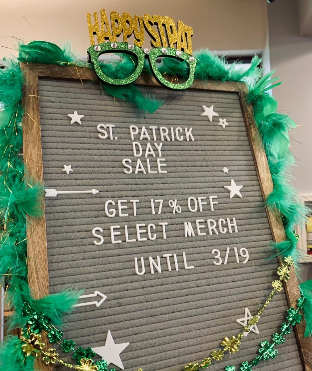 atlmbookstore's tweet photo. Get 17% off select merch during our St. Patrick's Day Sale! 🍀🍀

Shop online now at https://t.co/RfMC7LLMTV https://t.co/E0ewffPnDe