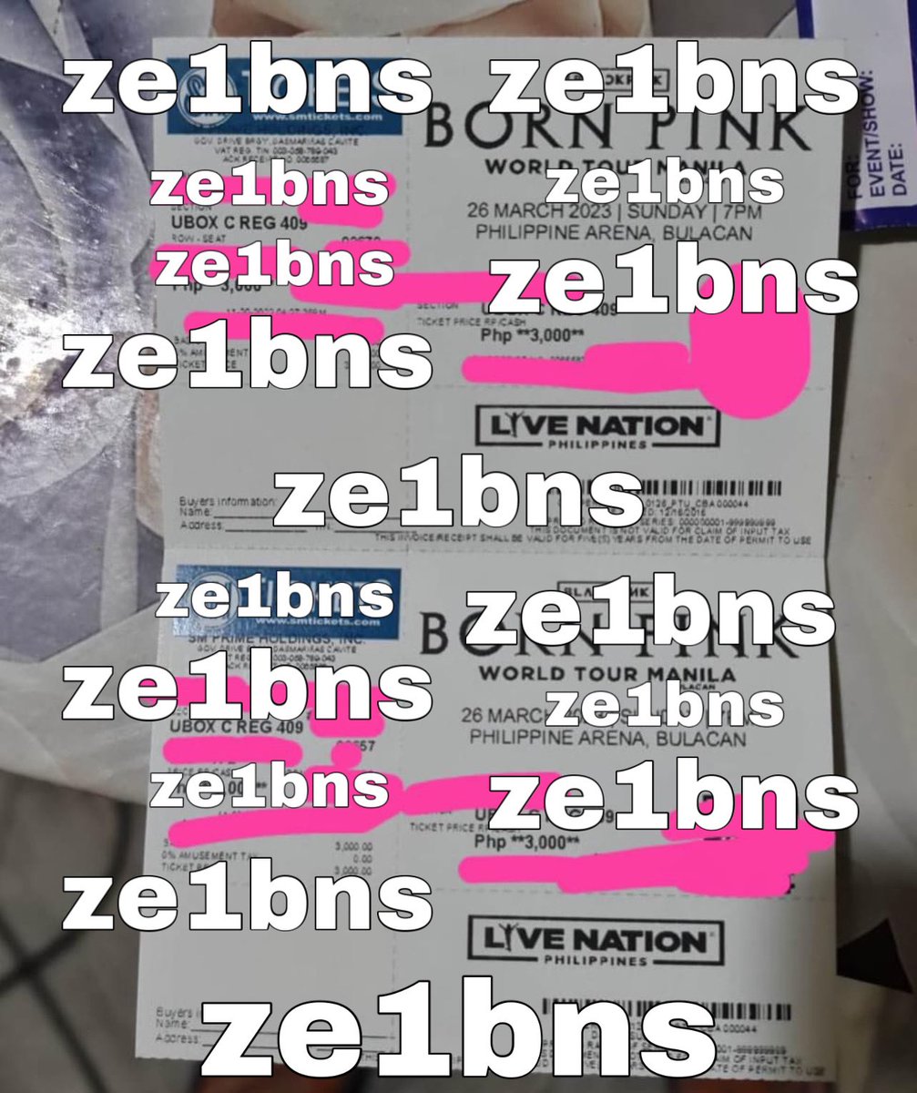 ze1bns's tweet photo. WTS LFB PH ONHAND [HELPING A FRIEND]

pls help rt !

1 Blackpink BORN PINK Ticket Day 2
> Upper Box Regular C

₱3,500 + lsf 
(free handling fee for meet-up!)

PAYO prio !

MOP: GCash / BPI
MOD: J&amp;T / LBC / Meet up around Dasmariñas, Cavite https://t.co/lhs4Q96wNQ