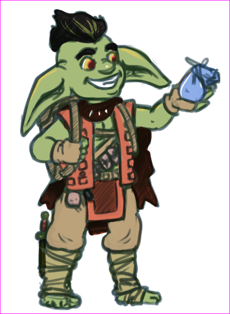 FrohoGoldenDome's tweet photo. Pie Spiderfoot my 1st level goblin wizard. Though Emotional and childlike he is 22 and spent a year(and a day!) in service to a faun after making the mistake of saying Thank You #pie #1stlevel #wizard #goblin #dnd #ttrpg #characterart #dndcharacterart #dungeonsanddragons https://t.co/DThR4fW3Yi