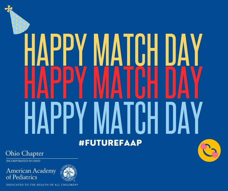 OHPediatricians's tweet image. Congratulations to our recently matched Pediatric Residents and other med students! Such an important day in your career deserves recognition, and the Ohio AAP looks forward to working with you!  #FutureFAAP #MatchDay2023