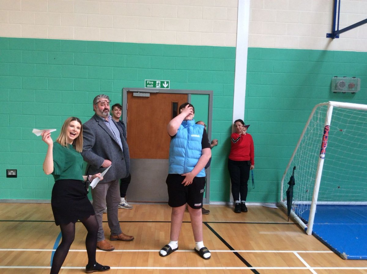Notton_House's tweet photo. Paper Aeroplane Challenge!: It's science week, and what a great way to close this, with a paper aeroplane competition! Well done to William, whose plane travelled a total of 68 steps! (Measured by the feet of our DHT!)  https://t.co/7X49GOImPD https://t.co/kuLWCRTlRh
