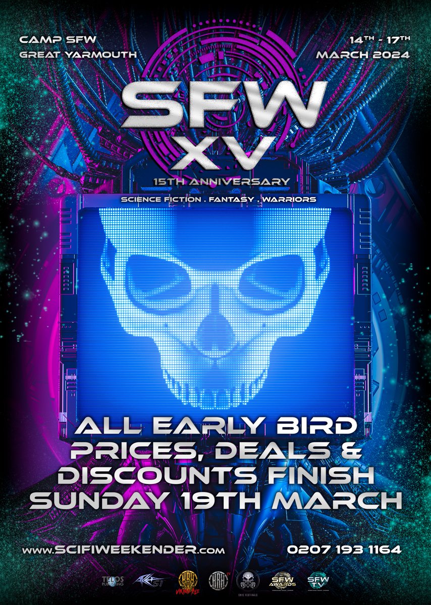 scifiweekender's tweet photo. Hail SFW! 🪐

Box office now open for last tickets to SFW 15th Anniversary last 8 VIP, only 287 passes left for the weekend box office or book online >> https://t.co/C4bGhPFCXr

#SFW #SyFy #Cosplay #SciFiWeekender #SFW14 https://t.co/WFgsWNSFpU