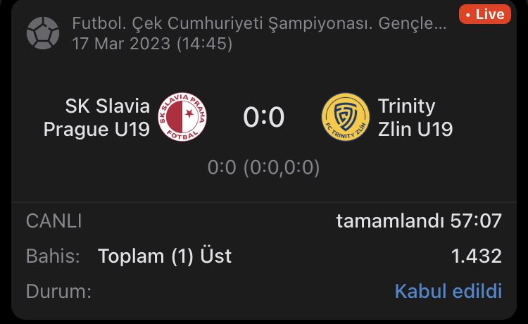 LiveBettingLive's tweet photo. Stake x5
Total over 1
Toplam 1 üst https://t.co/KzuLCmdyZO