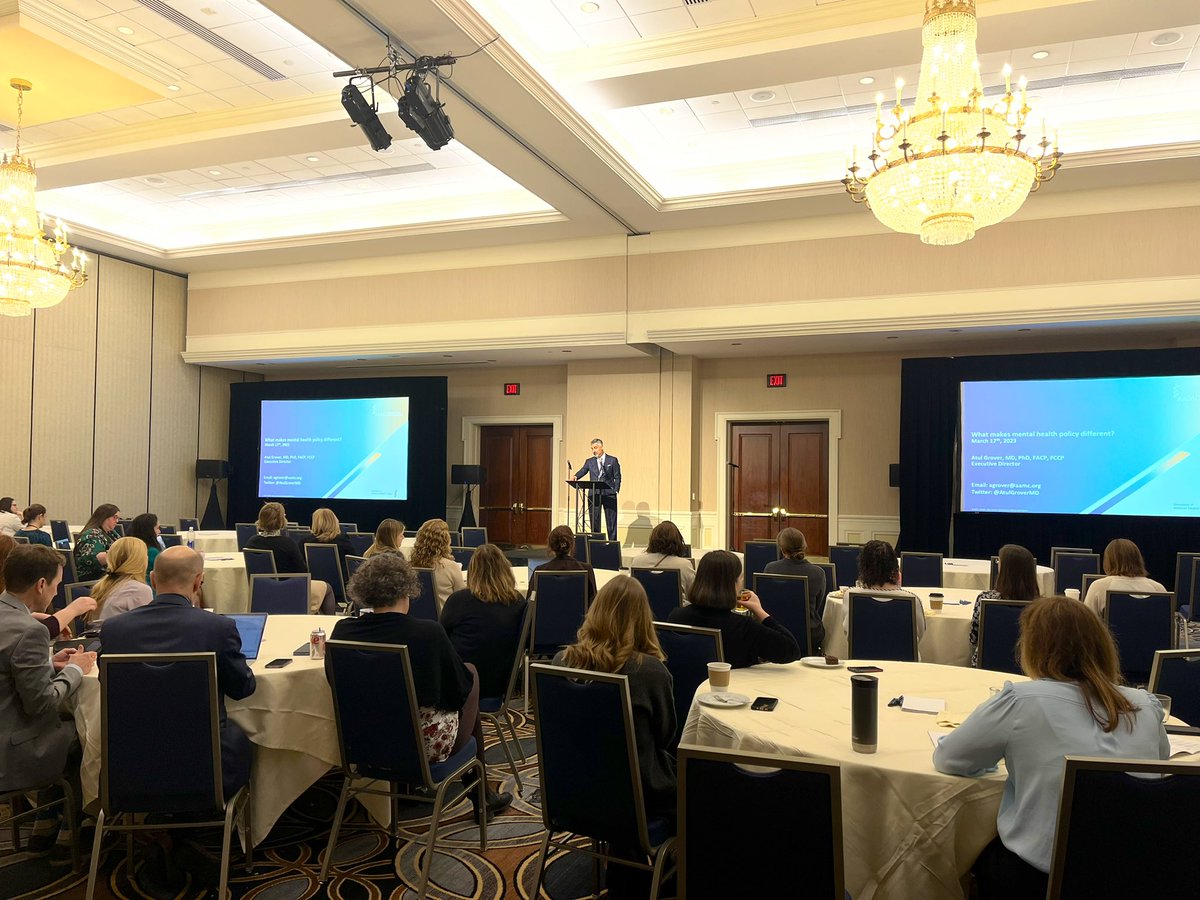 APAHCnews's tweet photo. Very excited to have @AtulGroverMD present on what makes mental health policy different #APAHC2023 https://t.co/GmQZFy3VrJ