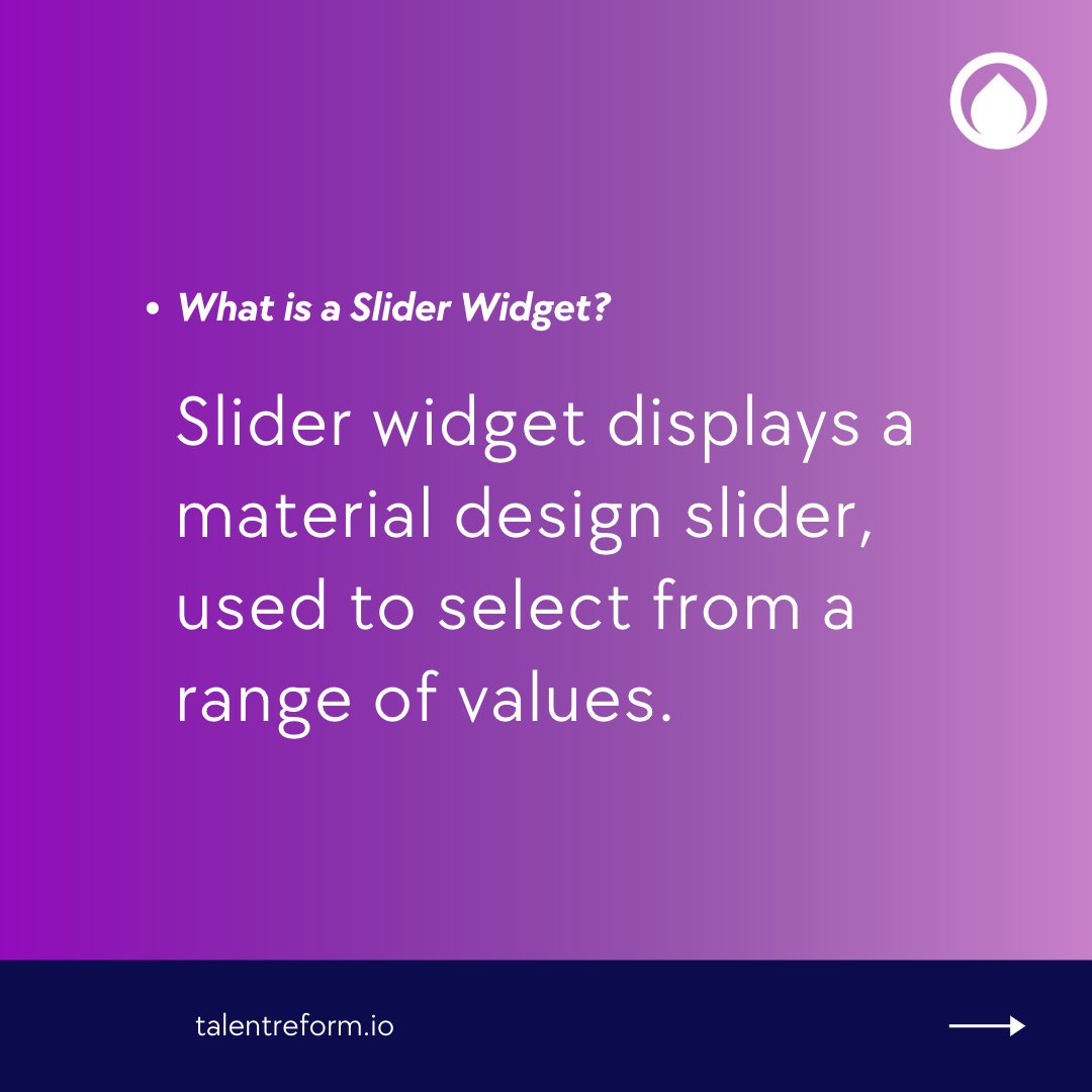 talentreform_'s tweet image. Check out the Slider widget from Flutter! This week&apos;s #FlutterWidgetOfTheWeek is all about giving users more control. By allowing them to slide to the exact value they want, your app can provide a more customized experience.

#flutter #dart #newmonth #techtips #vacancy #widgets