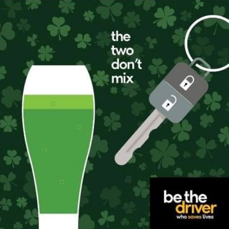 Happy #SaintPatricksDay everyone. Please enjoy today's events and #remember to plan for a sober driver. 
#SaveALife
