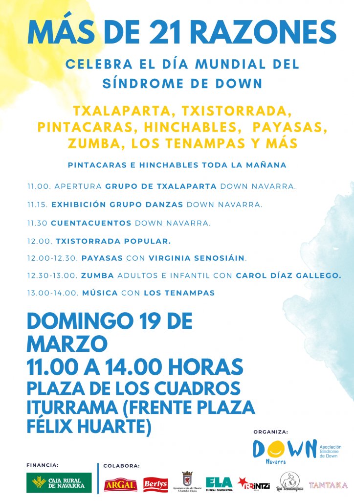 💚 Además del Día del Padre, este domingo es el Día Mundial del Síndrome de Down.

<a href="/DownNavarra/">Down Navarra</a> lo va a celebrar así en Iturrama ⬇️