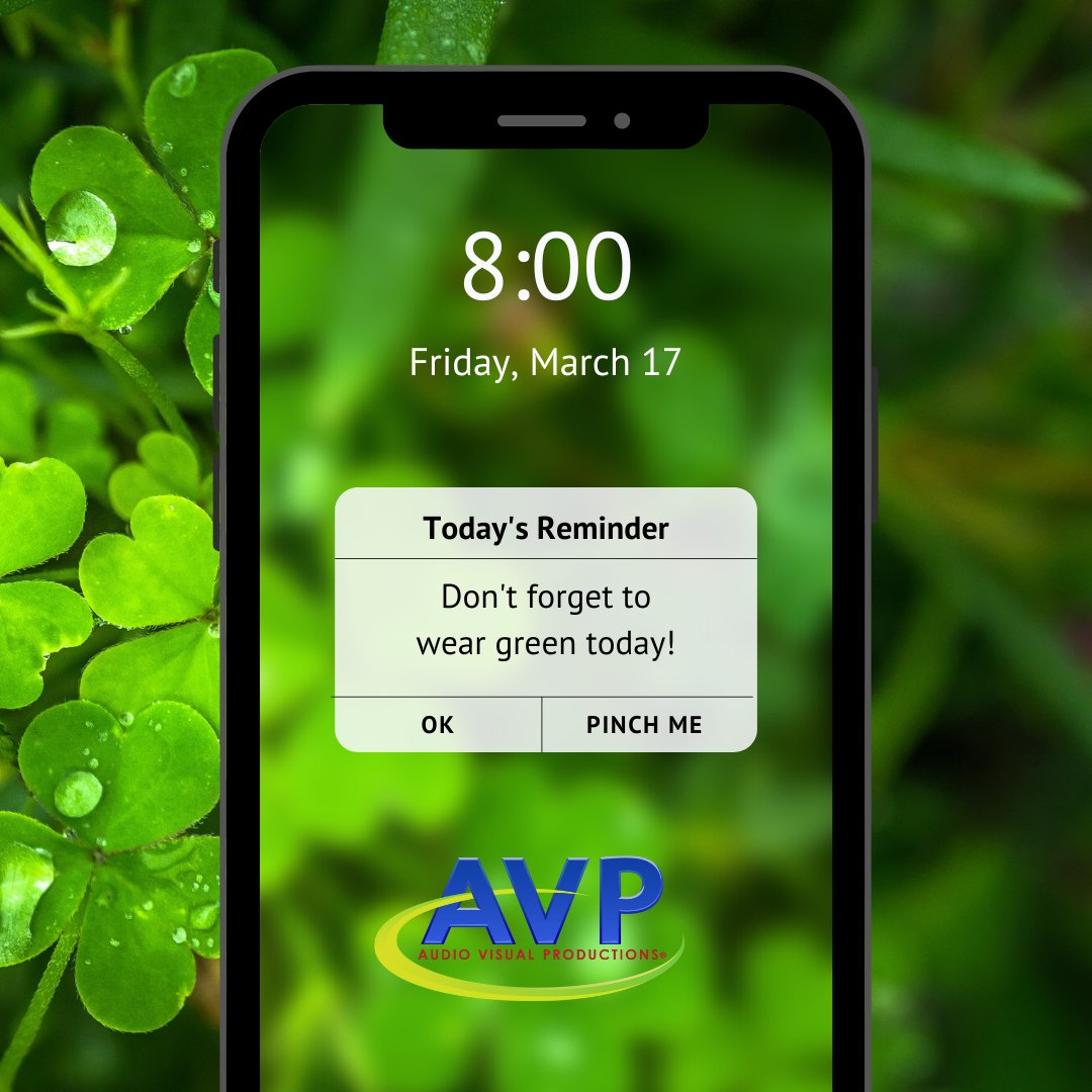 May today be better than yesterday, but, not as good as tomorrow.
Happy St. Patrick's Day!
#stpats #avp #thestageisyours