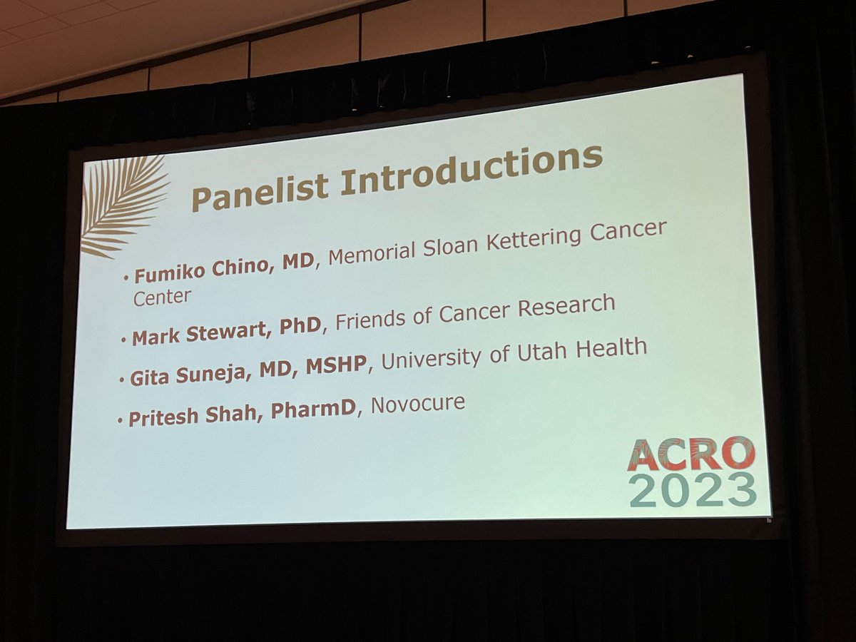 The #ACRO2023 equity panel featuring studs @GitaSuneja and @fumikochino has begun! #SunejaLab #DEI #RadOnc #RepresentationMatters