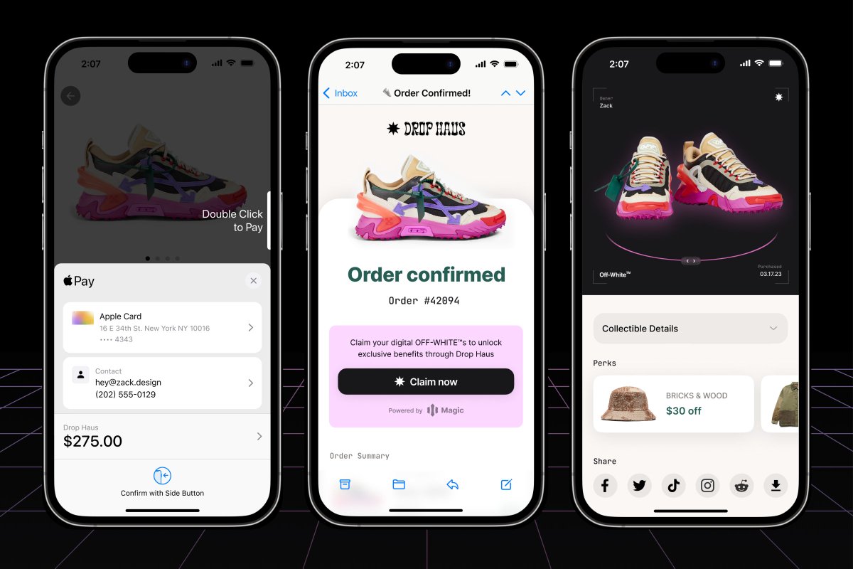 Buy something, get an NFT. No account or wallet required.