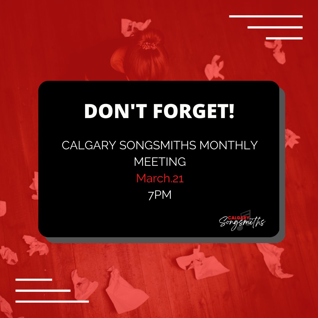 YYCSongsmiths's tweet image. Don't Forget!!

This coming March.21, 7pm at Cafe Gravity we are joined by Joni Delaurier for a session on Beating Writers Block and Procrastination! 

Followed by an open mic, first come first serve!

#calgarysongwriter #yycsongwriter #abmusic #countrymusicab #albertamusic