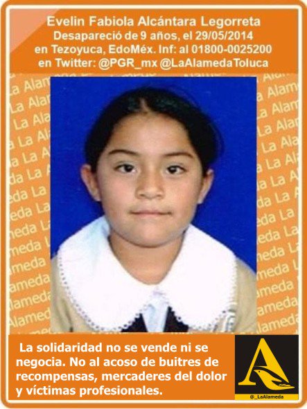 _LaAlameda's tweet photo. #TeBuscamos Evelyn Fabiola Alcántara, 9 años, 29/5/14 #Tezoyuca #Edomex https://t.co/NcK69SC8NQ