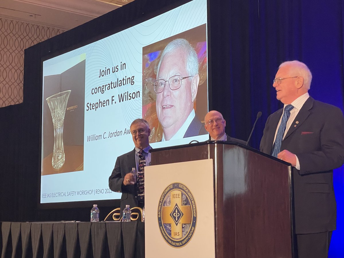 ElectricalSafeT's tweet image. Thursday at ESW: IEEE IAS Conference was a day full of learning and recognition- we also did some networking a socializing too. Still 1/2 a day of presentations and then on to CEUs and tutorials. 
#ESWIEEEIAS #IEEE #IAS #safety #electricalsafety #workersafety