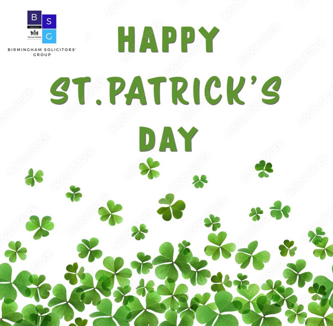 BhamSolsGroup's tweet photo. We are wishing all our followers a happy St. Patrick’s Day ☘️.

#stpatricksday #luckyday #solicitors #juniorlawyerdivision #law #birmingham #march17 https://t.co/pytXrfWyA4
