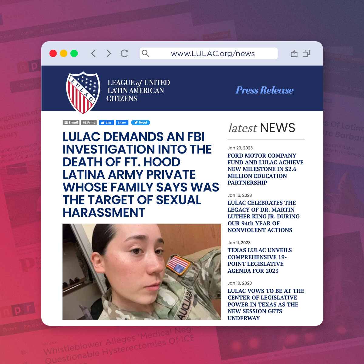 LULAC's tweet photo. LULAC sends heartfelt condolences to the Basaldua Ruiz family for the loss of this young Latina who held so much promise and should not have been subjected to the treatment her parents have reported.
Please read the press release at
https://t.co/z5XdbGstMW
#LULAC #FTHood https://t.co/zvWJUNDTqE