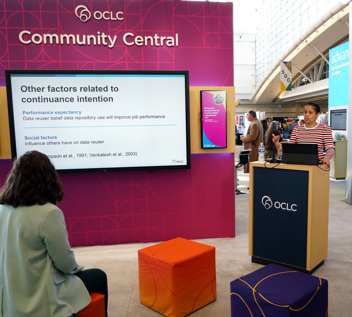 OCLC's tweet photo. Day 3️⃣ at #ACRL2023 🔜 Join us for an #OCLCresearch session on cross-campus collaboration, workshop exploring the #NewModelLibrary, update on #OCLCwms and more.
📅 View our full schedule and register for sessions here: https://t.co/dPVitpO7fv https://t.co/Y6knX4TIoD