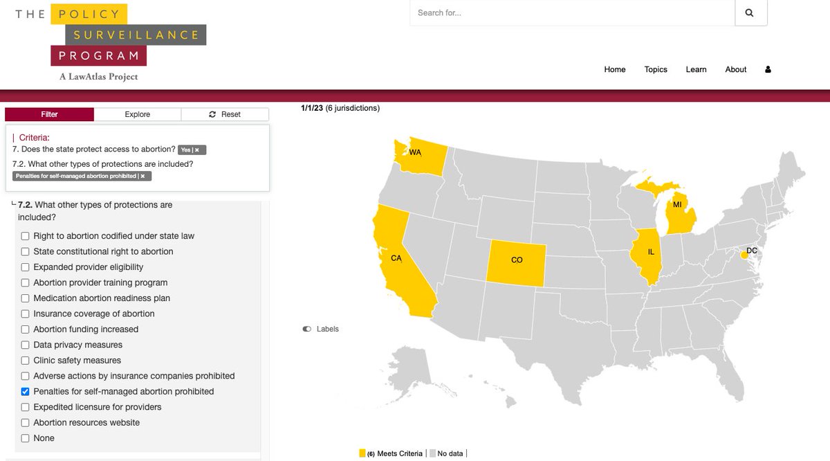 PHLR_Temple's tweet photo. In our newly updated dataset tracking the legal landscape #postDobbs, researchers found 6 states protected #abortion access by prohibiting penalties for self-managed abortion https://t.co/HuB54p5AKu https://t.co/ayiS9c5bcA