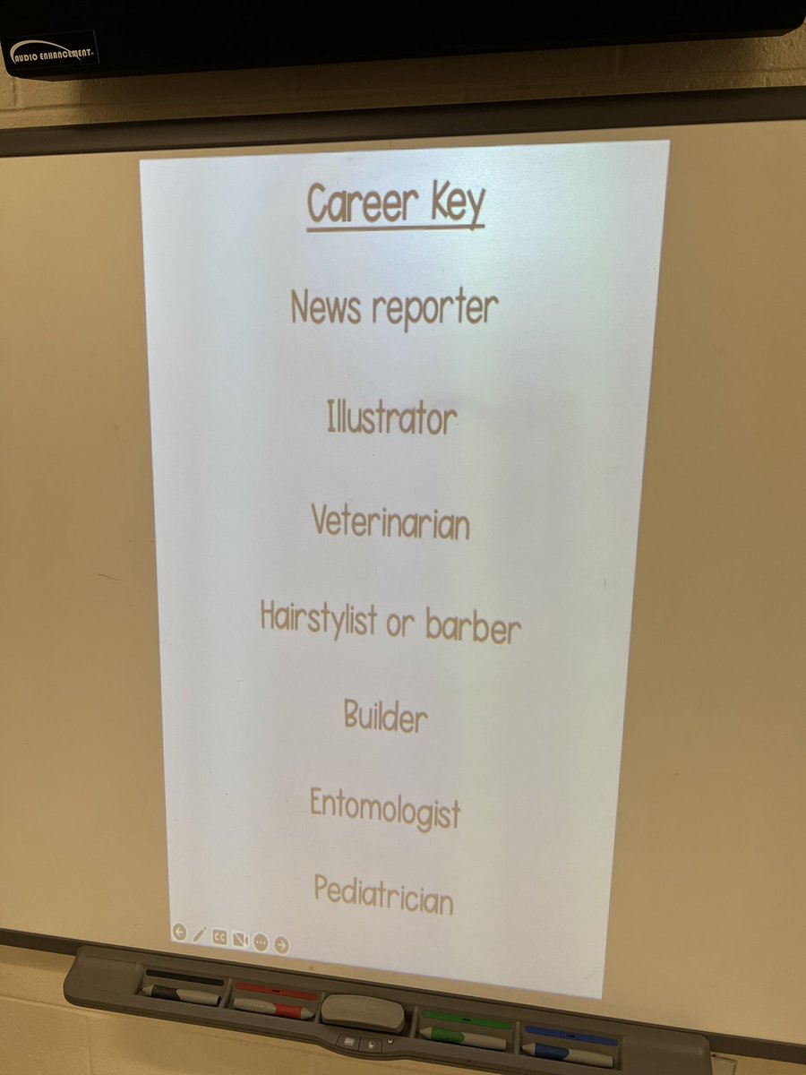 For career awareness month, our first graders are expanding their career vocabulary by trying to guess which career matches with certain tools! My favorite station was entomologist.