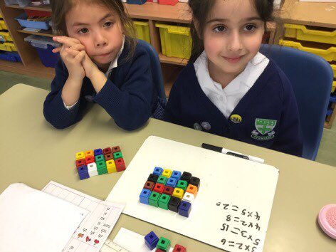 #UrsulineY1 enjoyed using arrays to investigate multiplication. #MathsMadeFun #UrsulineMaths