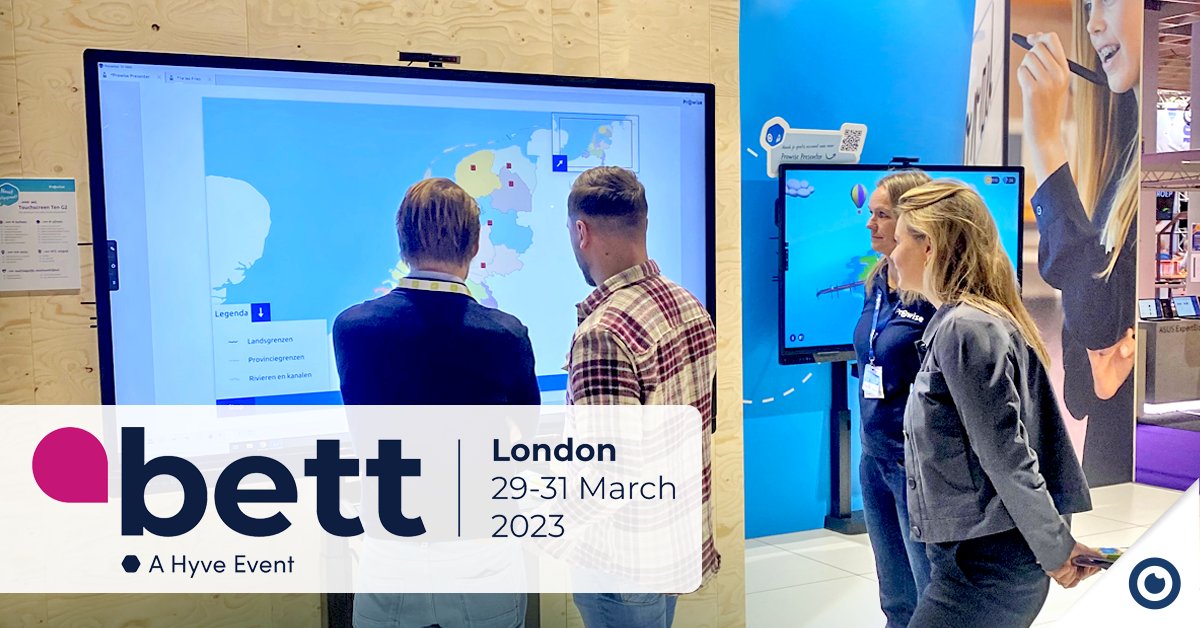 ProwiseGlobal's tweet photo. Prowise at Bett 2023! 💜

Check out Prowise at Bett 2023 from March 29-31 (stand NH41). Try out our latest EdTech innovations, including the Prowise Touchscreen Ten G2, Prowise Presenter and Bett Award Finalist: Prowise MOVE!

Read more → https://t.co/r97TUUzOSR https://t.co/K87IsM4s6C